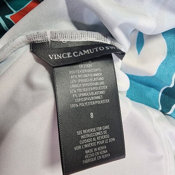 Vince Camuto Size 8 Womens Floral Long Sleeve One Piece Swimsuit NWT $134 - Picture 2 of 11